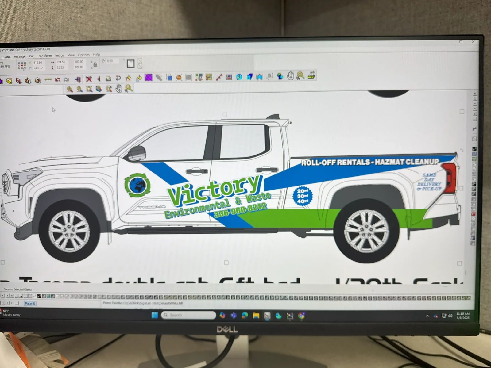 Before — vehicle wrap design phase