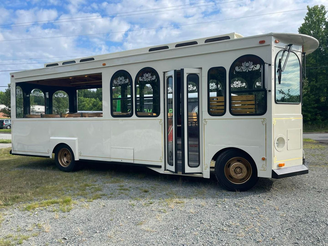 White and gold trolley