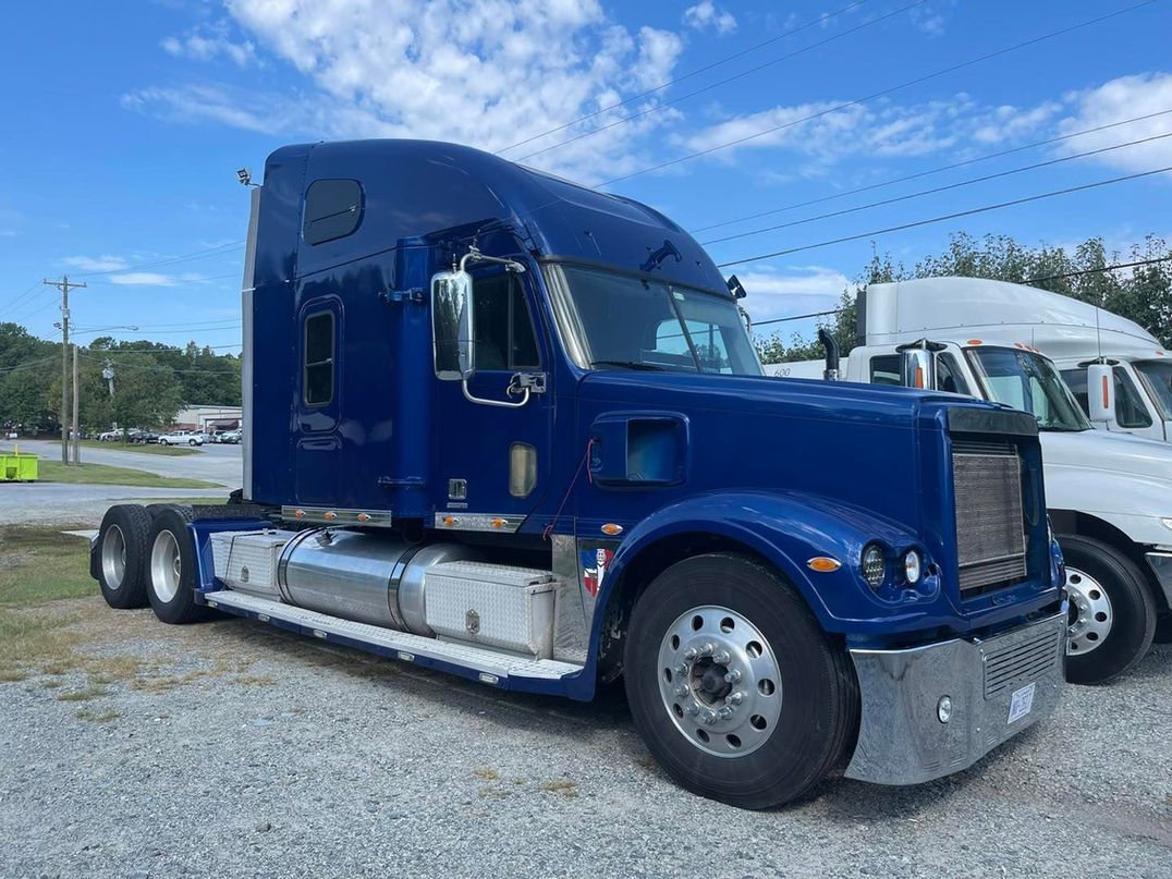 Semi cab painted solid blue