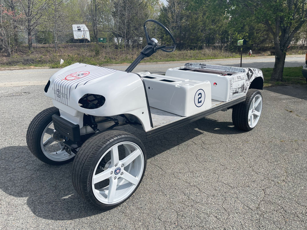 Custom golf cart with graphics