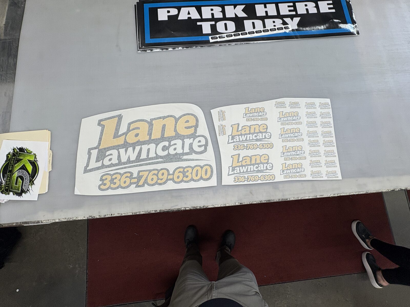 Custom decal and sign set for a local business
