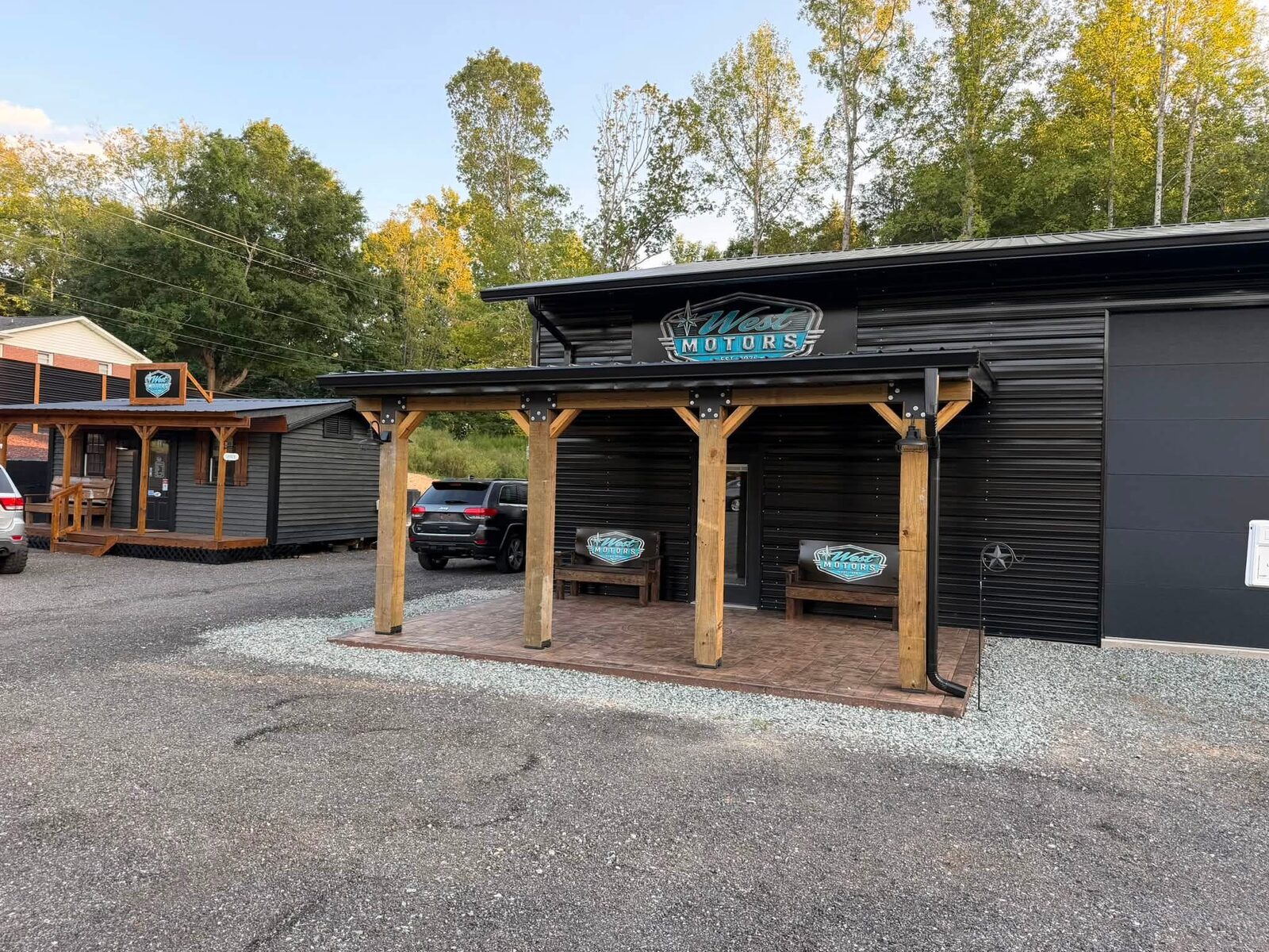 Business exterior with custom signage